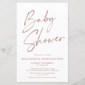 Papier Budget Rust Terracotta Simple Script Baby shower (Devant)