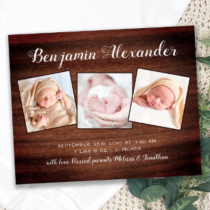 Papier Budget Rustic 3 Baby shower photo de naissance Me