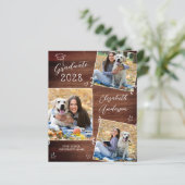 Papier Budget Rustic 3 Photo Doodle Invitation de graduat (Debout devant)