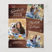 Papier Budget Rustic 3 Photo Doodle Invitation de graduat (Devant)