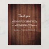 Papier Budget Rustic 5 Photo Collage Merci funéraire (Dos)