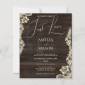 Papier Budget Rustic All in One Wood Wedding Invitation (Devant)