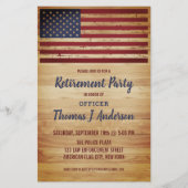 Papier Budget Rustic American Flag Police Retraite Invi (Devant)