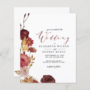 Papier Budget Rustic Automne Mariage de automne Invitatio