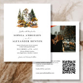 Papier Budget Rustic Automne Photo QR Code invitation de