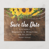 Papier BUDGET Rustic Automne Tournesol Enregistrer la dat (Devant)