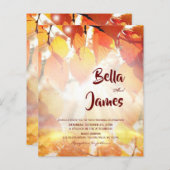 Papier Budget Rustic Autumn Forest Faire-part de mariage (Devant / Derrière)