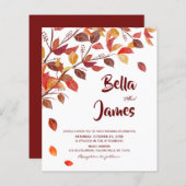 Papier Budget Rustic Autumn Trees Faire-part de mariage (Devant / Derrière)