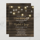 Papier Budget Rustic Barn Wood Je fais BBQ Invitation (Devant / Derrière)