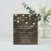 Papier Budget Rustic Barn Wood Je fais BBQ Invitation (Debout devant)