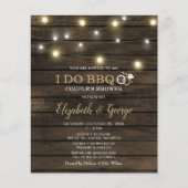 Papier Budget Rustic Barn Wood Je fais BBQ Invitation (Devant)