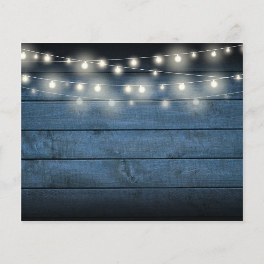 Papier Budget Rustic Blue Wood Photo Wedding Invitation (Dos)