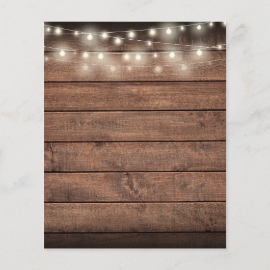 Papier Budget Rustic Bois Chaîne Lumière Faire-part de ma (Dos)