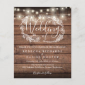 Papier Budget Rustic Bois Chaîne Lumière Faire-part de ma (Devant)