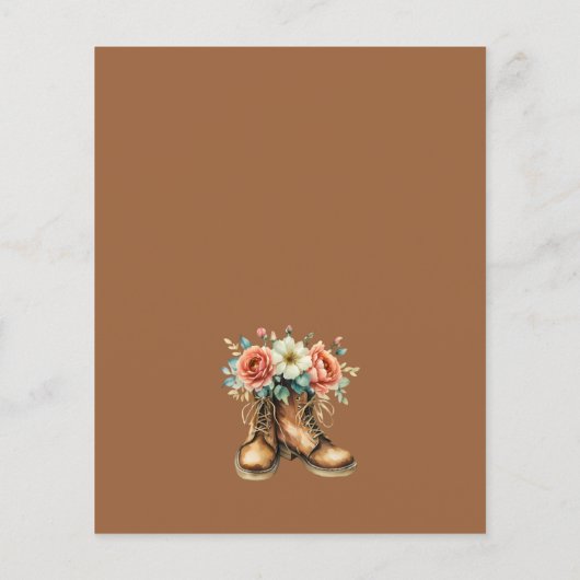 Papier Budget Rustic Boots & Bubbly Fête des mariées Invi (Dos)