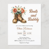 Papier Budget Rustic Boots & Bubbly Fête des mariées Invi (Devant)