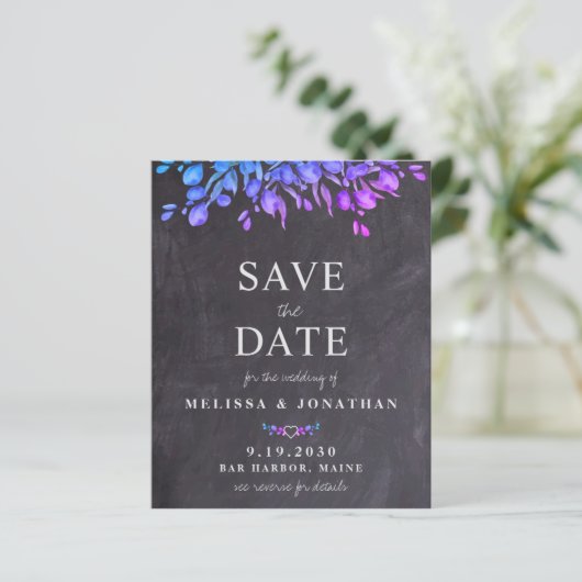 Papier Budget Rustic Botanical QR Code Enregistrer La Dat (Debout devant)