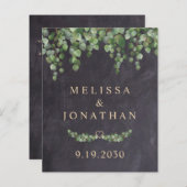 Papier Budget Rustic Botanical QR Code Mariage Invitation (Devant / Derrière)