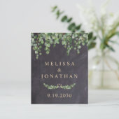 Papier Budget Rustic Botanical QR Code Mariage Invitation (Debout devant)