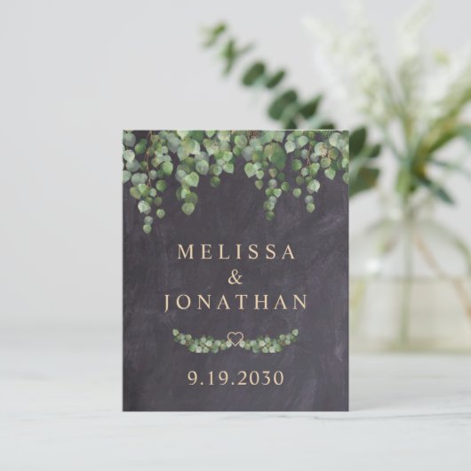 Papier Budget Rustic Botanical QR Code Mariage Invitation (Debout devant)