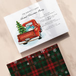 Papier Budget Rustic Business Noël Fête Invitation<br><div class="desc">Budget Rustic Business Christmas Party Invitation avec des flocons de neige plaid motif avec typographie de script sur arrière - plan off-white</div>