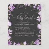 Papier Budget Rustic Charcoal Purple Baby Brunch Invitati (Devant)