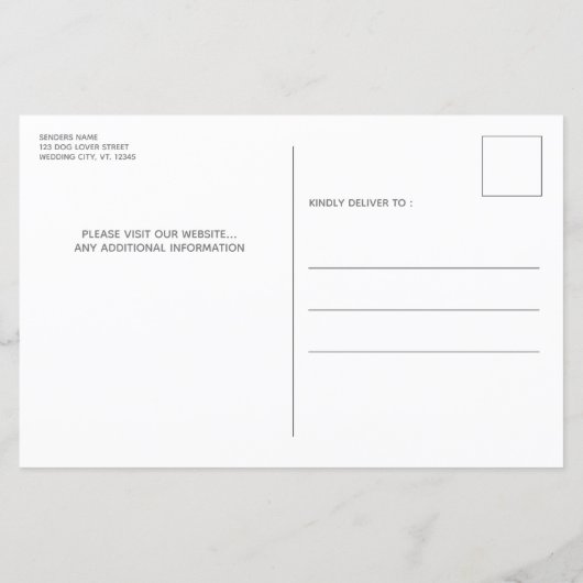 Papier Budget Rustic Chien Mariage Chien Chien Sauvegarde (Dos)
