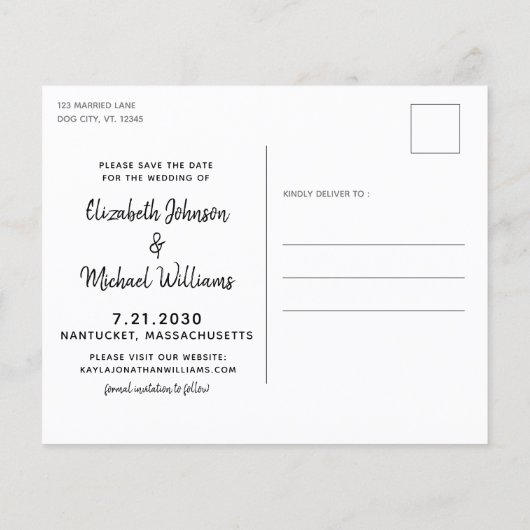 Papier Budget Rustic Chien Mariage Enregistrer La Date Ca (Dos)