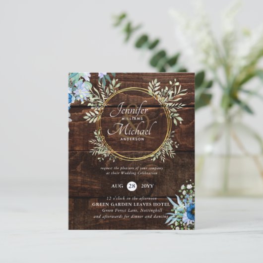 Papier BUDGET Rustic Dusty Blue Flore (Debout devant)