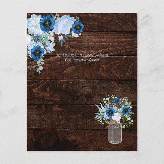 Papier BUDGET Rustic Dusty Blue Flore (Dos)
