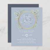 Papier BUDGET Rustic Dusty Blue Flore (Devant / Derrière)