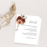 Papier Budget Rustic Earth Flores Détails<br><div class="desc">Des fleurs d'aquarelle peintes à la main, de terre cuite, d'orange rouille et de pêche se rassemblent pour créer ces détails papeterie mariage ou fête. ** LE PAPIER SATIN EST PAPIER MINCE. METTEZ À NIVEAU LE PAPIER POUR UN PAPIER PLUS ÉPAISSE. DISPOSE D'UNE OPTION POUR ENVELOPPES. *** Économisez de l'argent...</div>