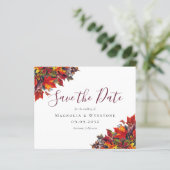 Papier BUDGET Rustic Fall Leaves Enregistrer la date (Debout devant)