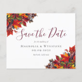 Papier BUDGET Rustic Fall Leaves Enregistrer la date (Devant)