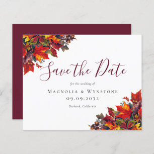 Papier BUDGET Rustic Fall Leaves Enregistrer la date