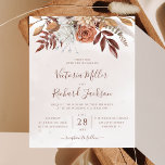 Papier Budget Rustic Fall Terracotta Floral Mariage<br><div class="desc">Faire-part de mariage de style rustique avec des fleurs d'aquarelle et des feuilles de chute dans les tons de terre comme rouille brun,  orange brûlé et terre cuite. Un choix parfait pour les mariages d'automne.</div>