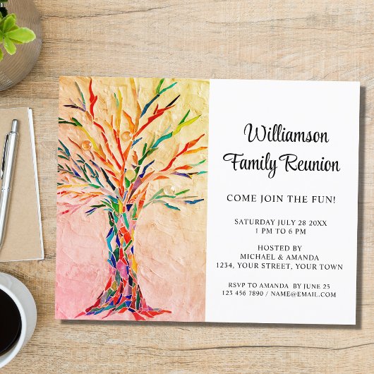 Papier Budget Rustic Family Reunion Invitation