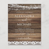 Papier Budget Rustic Farmhouse Mariage de voyants (Devant)