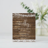 Papier Budget Rustic Farmhouse QR Code Faire-part de mari (Debout devant)