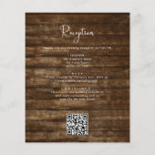 Papier Budget Rustic Farmhouse QR Code Faire-part de mari (Dos)