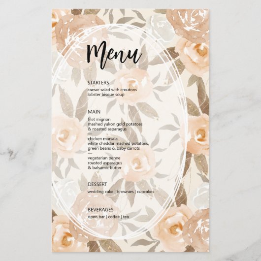 Papier Budget Rustic Floral Mariage (Devant)