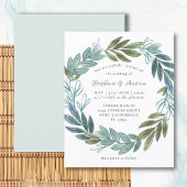 Papier Budget Rustic Foliage Sage Green Wedding Invitatio