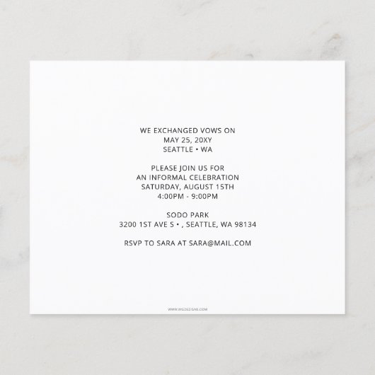 Papier Budget Rustic Green Botanical Mariage Faire-part (Dos)