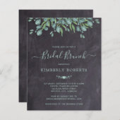 Papier Budget Rustic Green Bridal Brunch Invitation (Devant / Derrière)