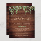 Papier Budget Rustic Green Bridal Brunch Invitation (Devant / Derrière)