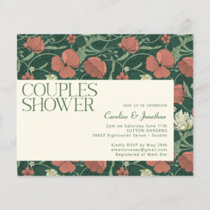 Papier Budget Rustic Green Floral Couples Invitation de d