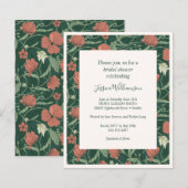 Papier Budget Rustic Green Floral Fête des mariées Invita (Devant / Derrière)