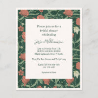 Budget Rustic Green Floral Fête des mariées Invita
