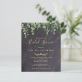 Papier Budget Rustic Green Invitation à la douche nuptial (Debout devant)
