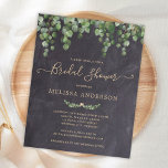 Papier Budget Rustic Green Invitation à la douche nuptial<br><div class="desc">Invitation vos amis et votre famille à votre douche nuptiale avec ces ardoises rustiques en damier avec eucalyptus, élégantes mais décontractées cartes postales d'invitation à la douche nuptiale. Ces cartes postales budgétaires doivent être postées en tant que cartes postales surdimensionnées, ce qui peut entraîner des frais d'affranchissement standard, mais elles...</div>